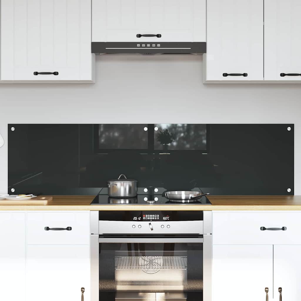 Keuken Achterwand 2 pcs Donkergrijs 80 x 40 cm gehard glas