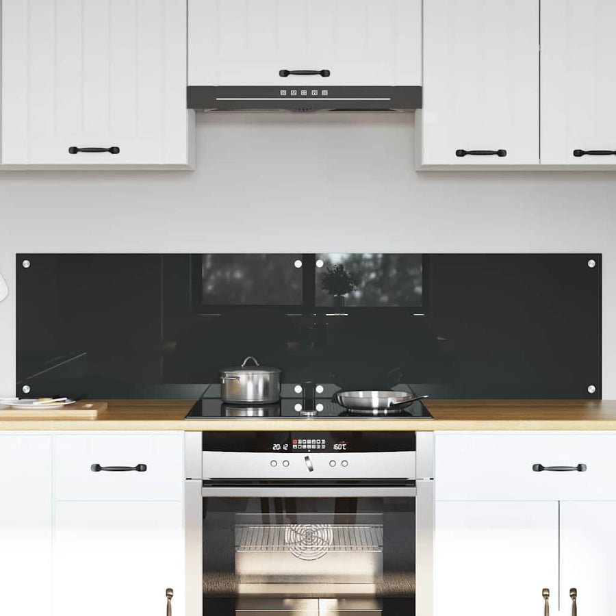 Keuken Achterwand 2 pcs Donkergrijs 80 x 40 cm gehard glas