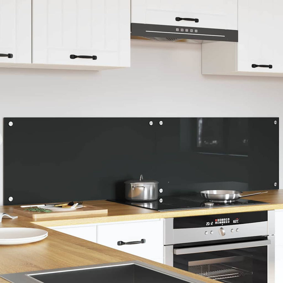 Keuken Achterwand 2 pcs Donkergrijs 80 x 40 cm gehard glas