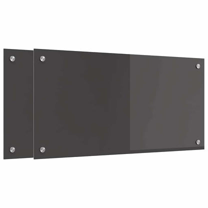 Keuken Achterwand 2 pcs Donkergrijs 80 x 40 cm gehard glas