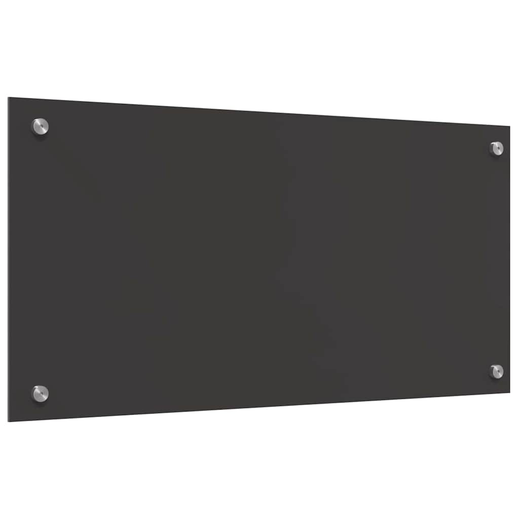 Keuken Achterwand 2 pcs Donkergrijs 80 x 40 cm gehard glas