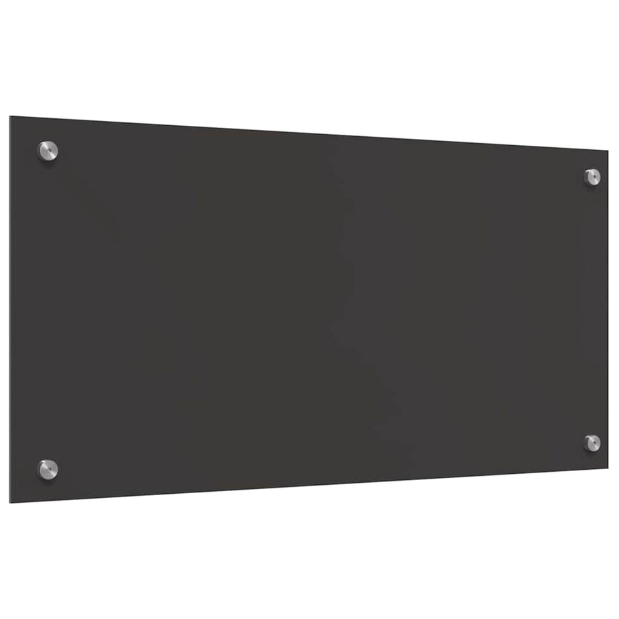 Keuken Achterwand 2 pcs Donkergrijs 80 x 40 cm gehard glas