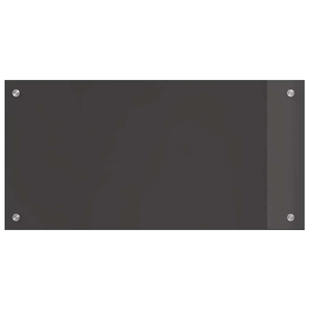 Keuken Achterwand 2 pcs Donkergrijs 80 x 40 cm gehard glas