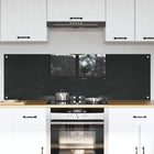 Keuken spatscherm 2 stuks 80x50 cm gehard glas donkergrijs