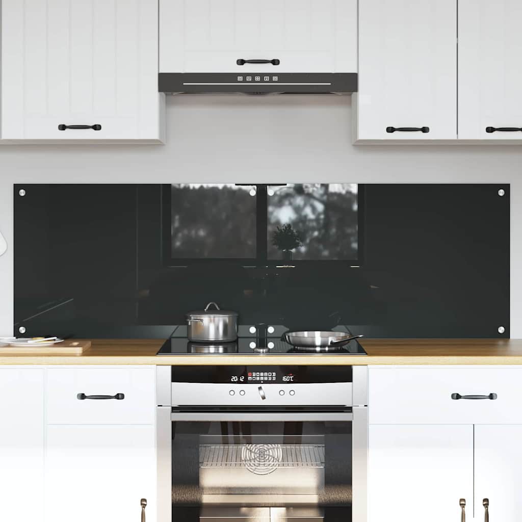 Keuken Achterwand 2 pcs Donkergrijs 80 x 50 cm gehard glas