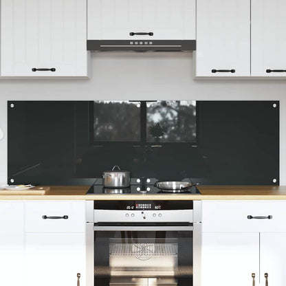 Keuken Achterwand 2 pcs Donkergrijs 80 x 50 cm gehard glas