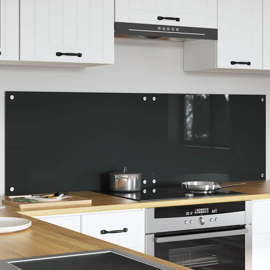 Keuken Achterwand 2 pcs Donkergrijs 80 x 50 cm gehard glas