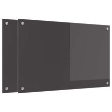 Keuken Achterwand 2 pcs Donkergrijs 80 x 50 cm gehard glas