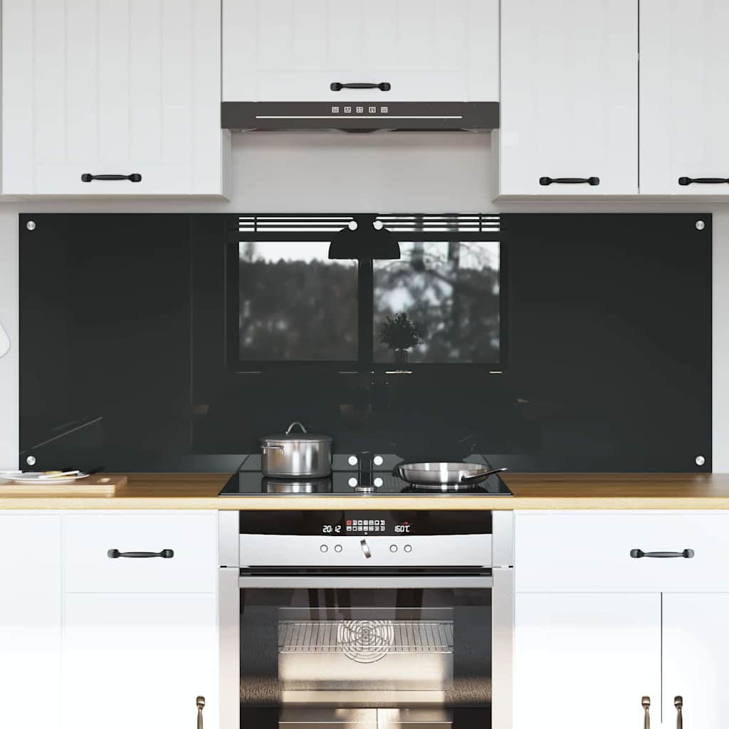 Keukenachterwand 2 pcs Donkergrijs 80 x 60 cm gehard glas