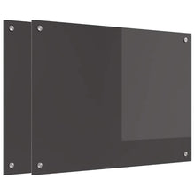 Keukenachterwand 2 pcs Donkergrijs 80 x 60 cm gehard glas