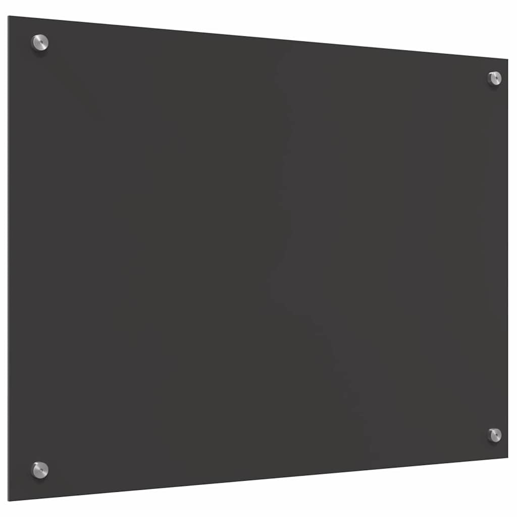 Keukenachterwand 2 pcs Donkergrijs 80 x 60 cm gehard glas