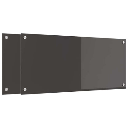 Keuken Achterwand 2 pcs Donkergrijs 90 x 40 cm gehard glas