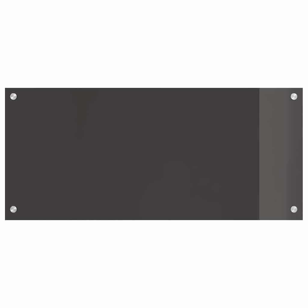 Keuken Achterwand 2 pcs Donkergrijs 90 x 40 cm gehard glas