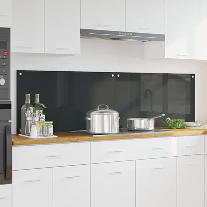 Keuken Achterwand 2 pcs Donkergrijs 90 x 50 cm gehard glas