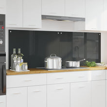 Keuken Achterwand 2 pcs Donkergrijs 90 x 60 cm gehard glas