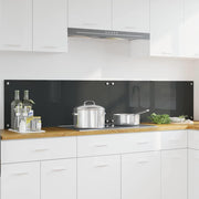 Keuken achterwand 2x 100x40 cm gehard glas donkergrijs