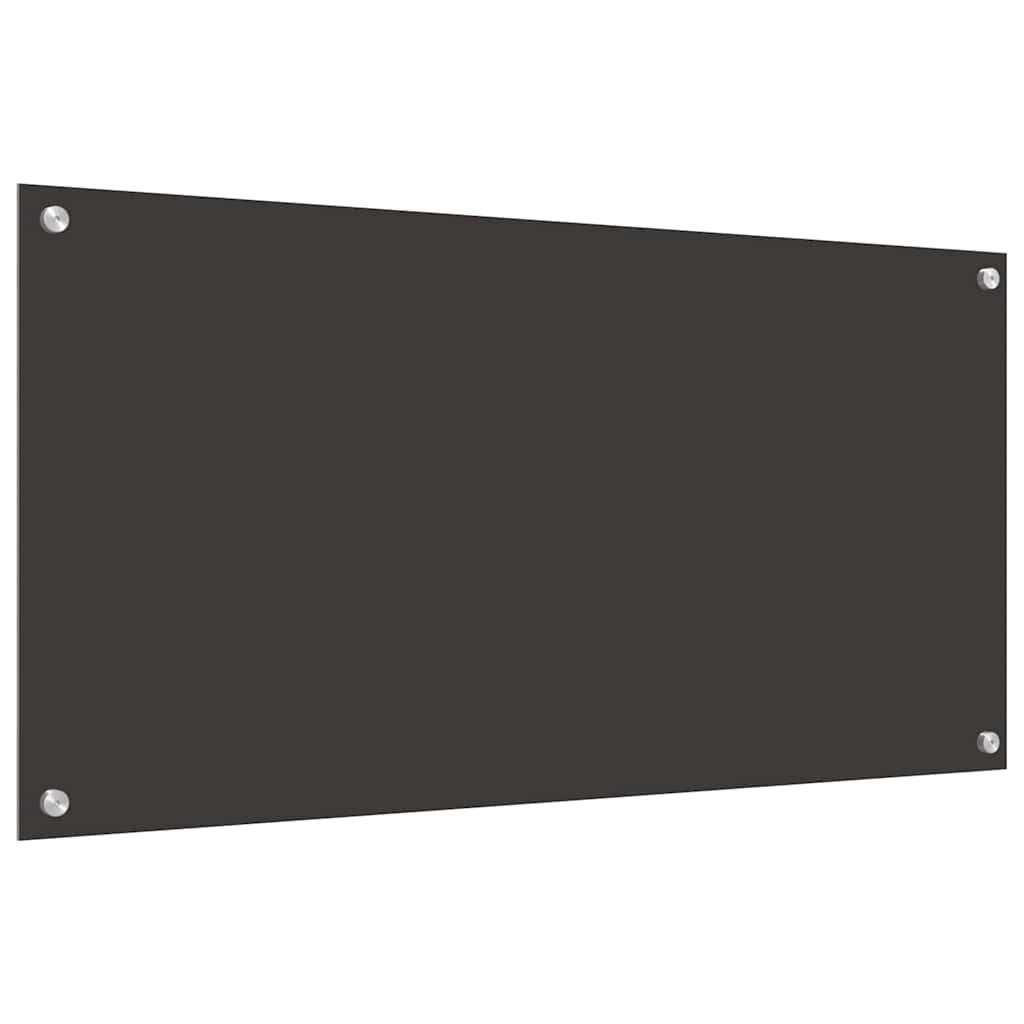Keuken Achterwand 2 pcs Donkergrijs 100 x 50 cm gehard glas