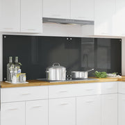 Keukenachterwand 2 stuks 100x60 cm gehard glas donkergrijs
