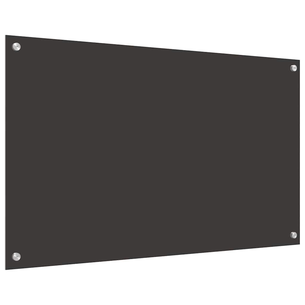 Keuken Achterwand 2 pcs Donkergrijs 100 x 60 cm gehard glas
