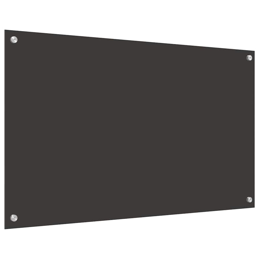Keuken Achterwand 2 pcs Donkergrijs 100 x 60 cm gehard glas