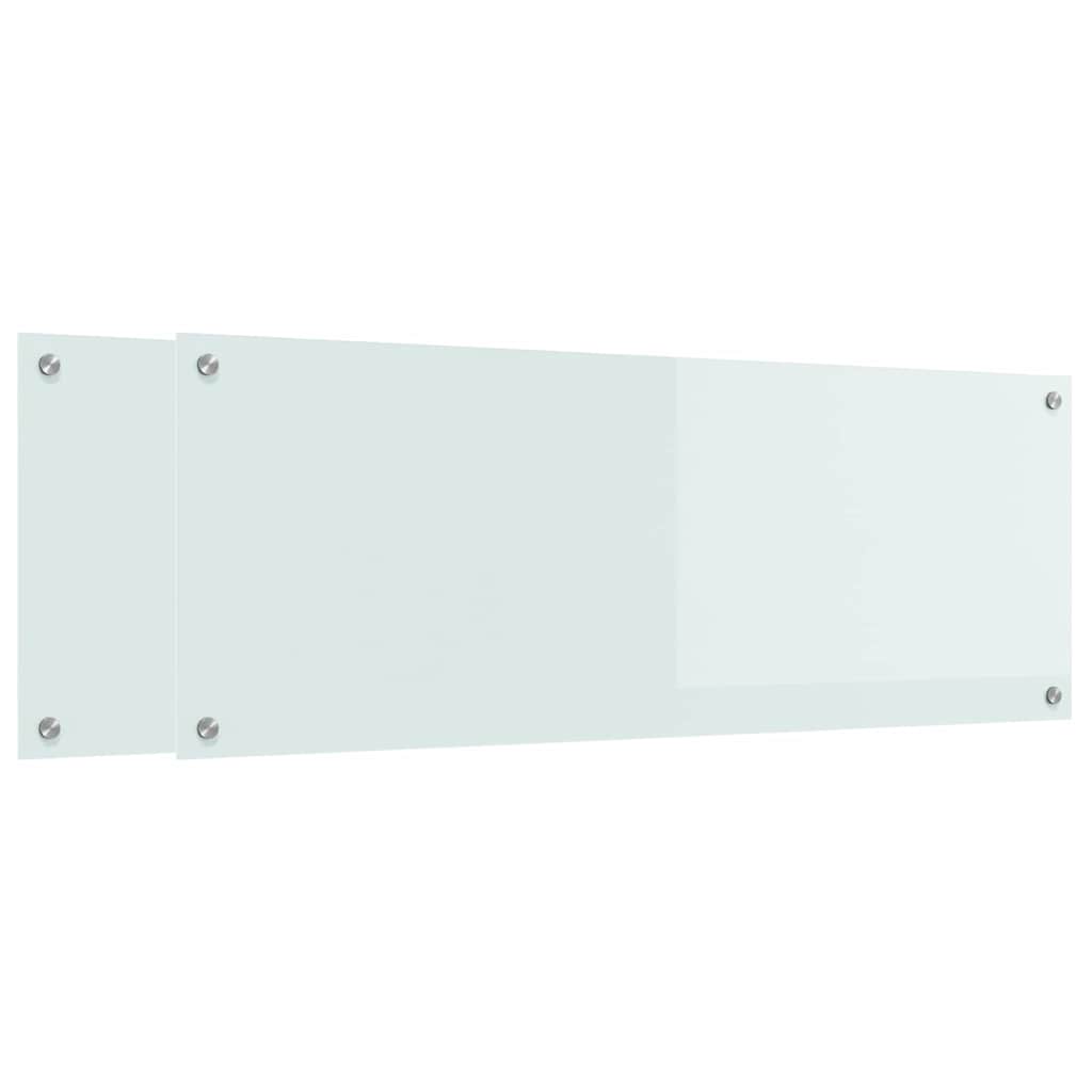 Keuken Achterwand 2 pcs Wit 110 x 40 cm gehard glas