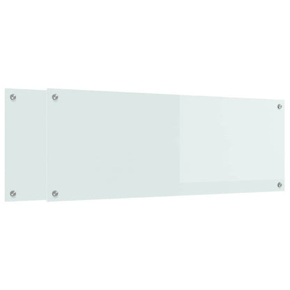 Keuken Achterwand 2 pcs Wit 110 x 40 cm gehard glas