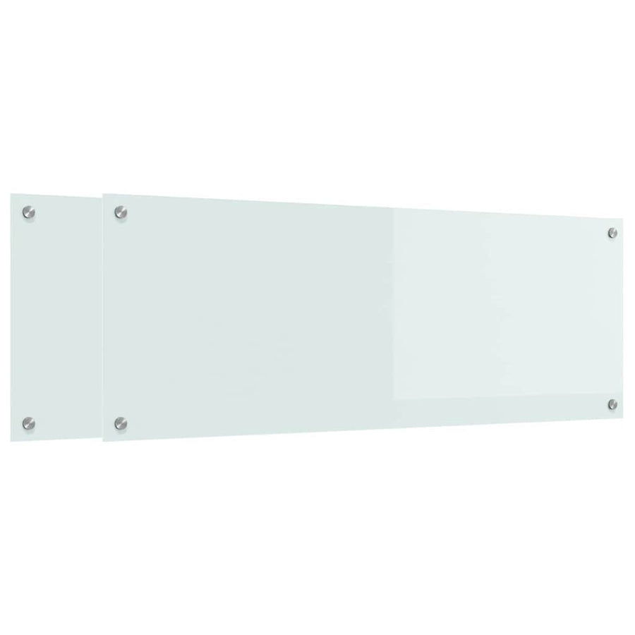 Keuken Achterwand 2 pcs Wit 110 x 40 cm gehard glas
