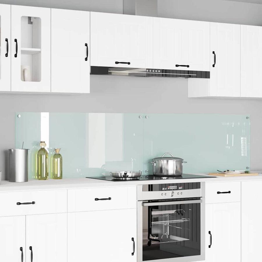 Keuken Achterwand 2 pcs Wit 110 x 50 cm gehard glas