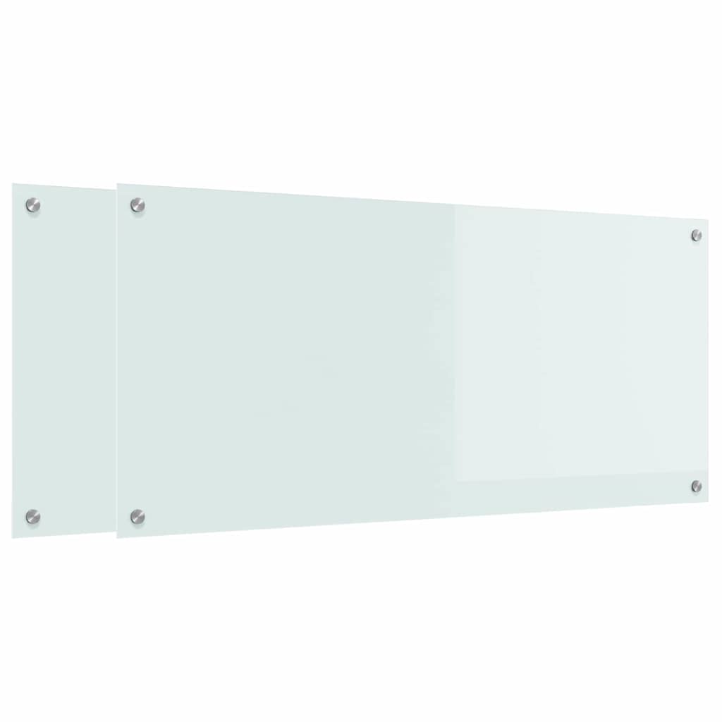 Keuken Achterwand 2 pcs Wit 110 x 50 cm gehard glas