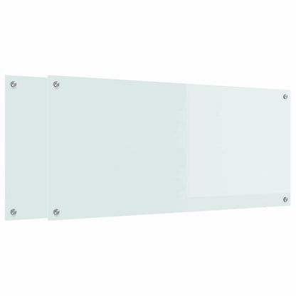 Keuken Achterwand 2 pcs Wit 110 x 50 cm gehard glas