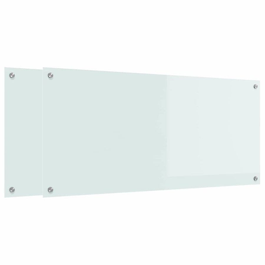 Keuken Achterwand 2 pcs Wit 110 x 50 cm gehard glas