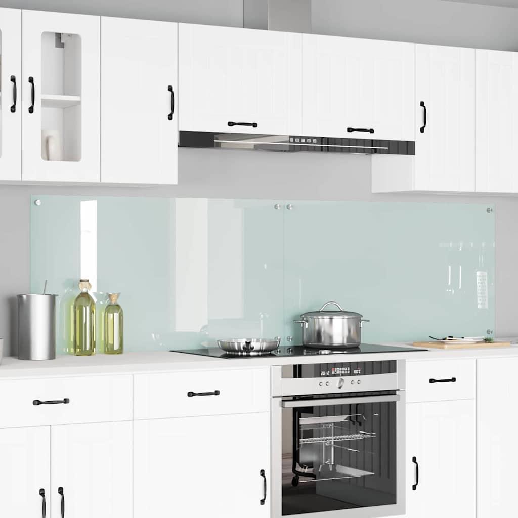 Keuken Achterwand 2 pcs Wit 110 x 60 cm gehard glas