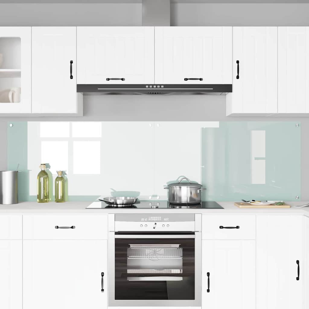 Keuken Achterwand 2 pcs Wit 110 x 60 cm gehard glas