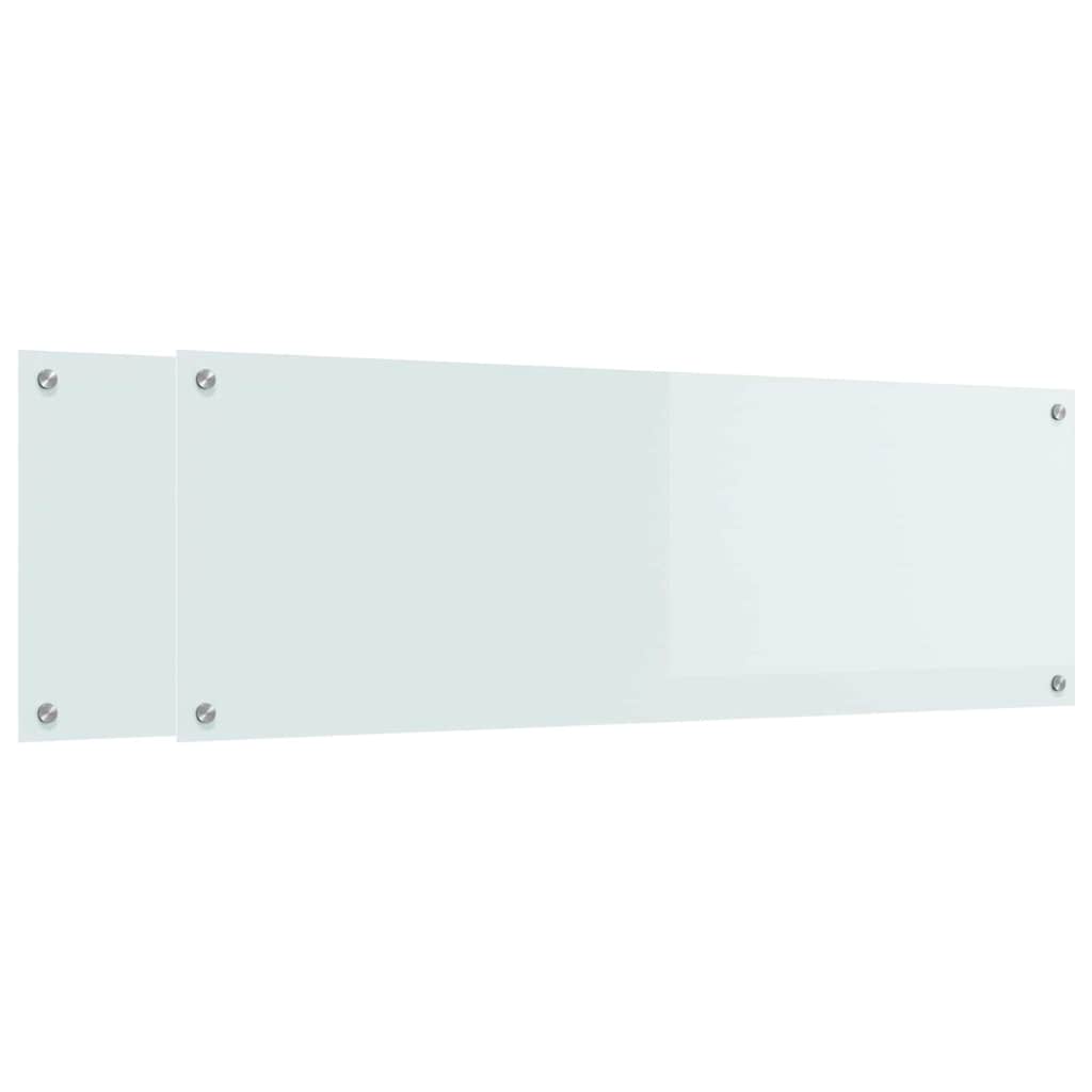 Keuken Spatscherm 2 pcs Wit 120 x 40 cm gehard glas