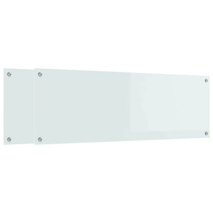 Keuken Spatscherm 2 pcs Wit 120 x 40 cm gehard glas