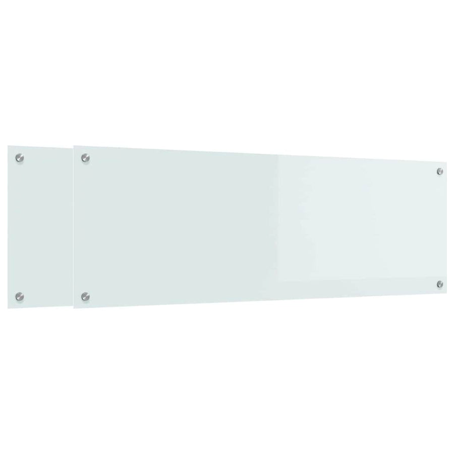 Keuken Spatscherm 2 pcs Wit 120 x 40 cm gehard glas