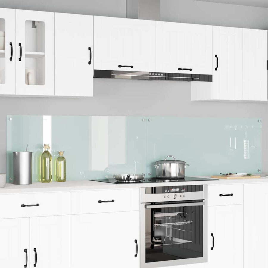 Keukenachterwand 2 pcs Wit 120 x 50 cm gehard glas