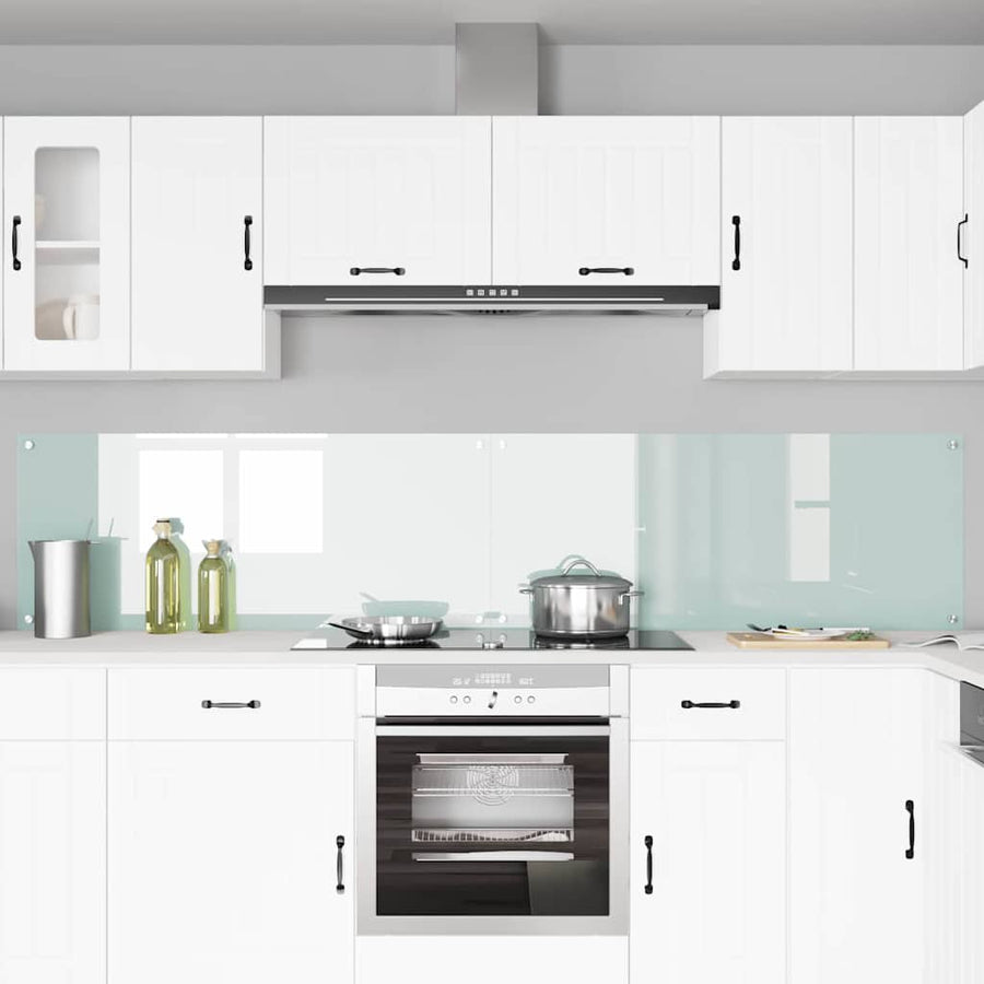 Keukenachterwand 2 pcs Wit 120 x 50 cm gehard glas