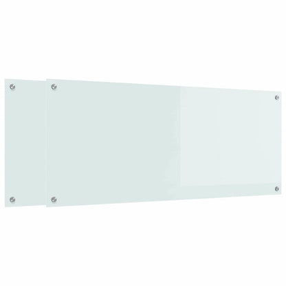 Keukenachterwand 2 pcs Wit 120 x 50 cm gehard glas