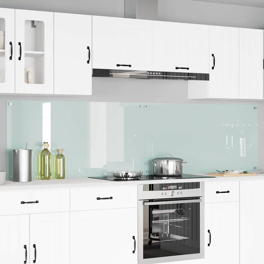 Keukenachterwand 2 pcs Wit 120 x 60 cm gehard glas