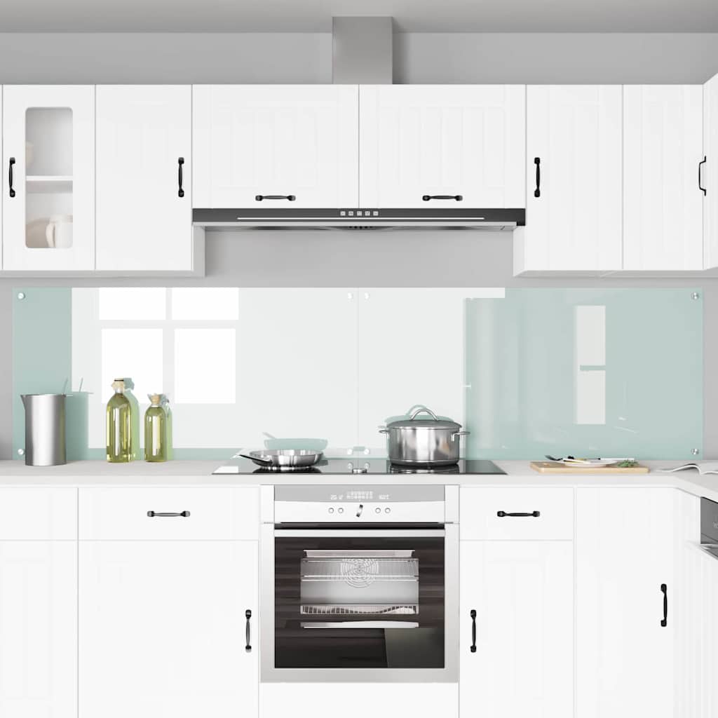 Keukenachterwand 2 pcs Wit 120 x 60 cm gehard glas