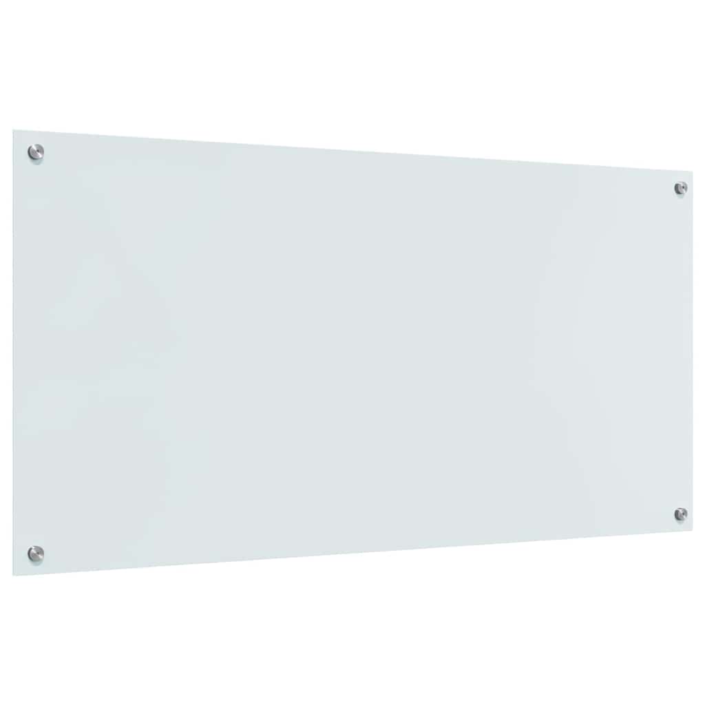 Keukenachterwand 2 pcs Wit 120 x 60 cm gehard glas