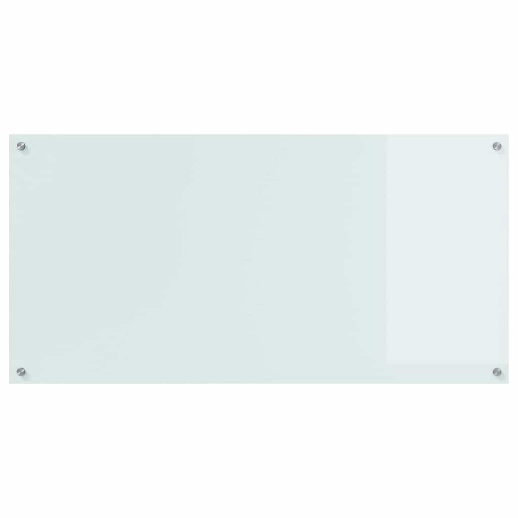 Keukenachterwand 2 pcs Wit 120 x 60 cm gehard glas