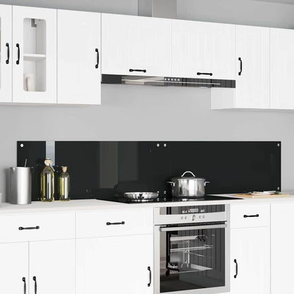 Keuken Achterwand 2 pcs Zwart 110 x 40 cm gehard glas