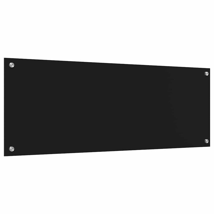 Keuken Achterwand 2 pcs Zwart 110 x 40 cm gehard glas