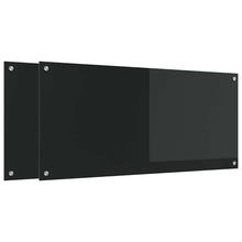 Keukenachterwand 2 pcs Zwart 110 x 50 cm gehard glas