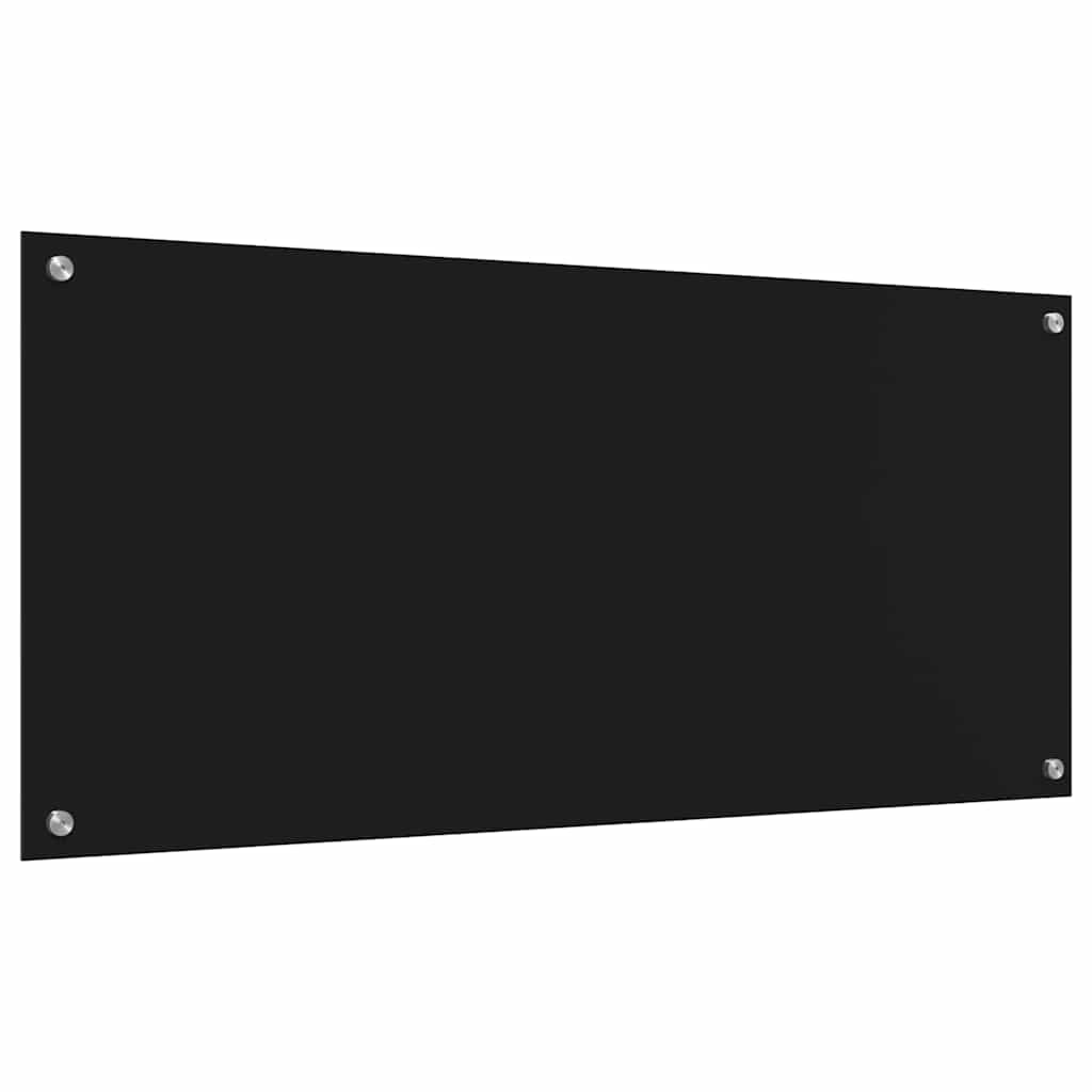 Keukenachterwand 2 pcs Zwart 110 x 50 cm gehard glas