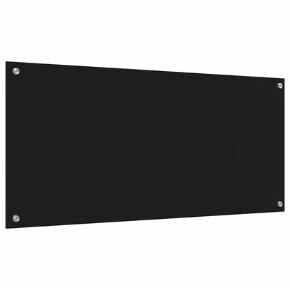 Keukenachterwand 2 pcs Zwart 110 x 50 cm gehard glas