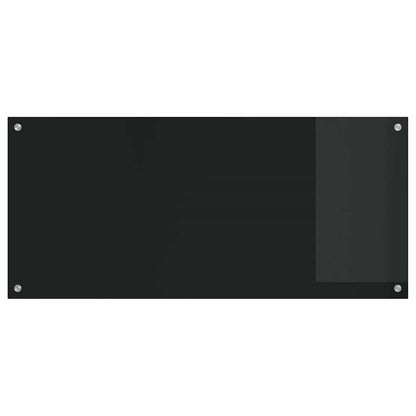 Keukenachterwand 2 pcs Zwart 110 x 50 cm gehard glas