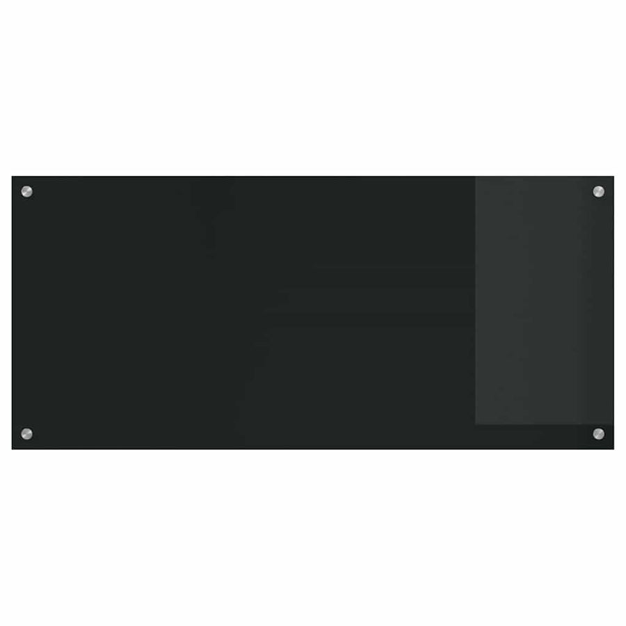 Keukenachterwand 2 pcs Zwart 110 x 50 cm gehard glas
